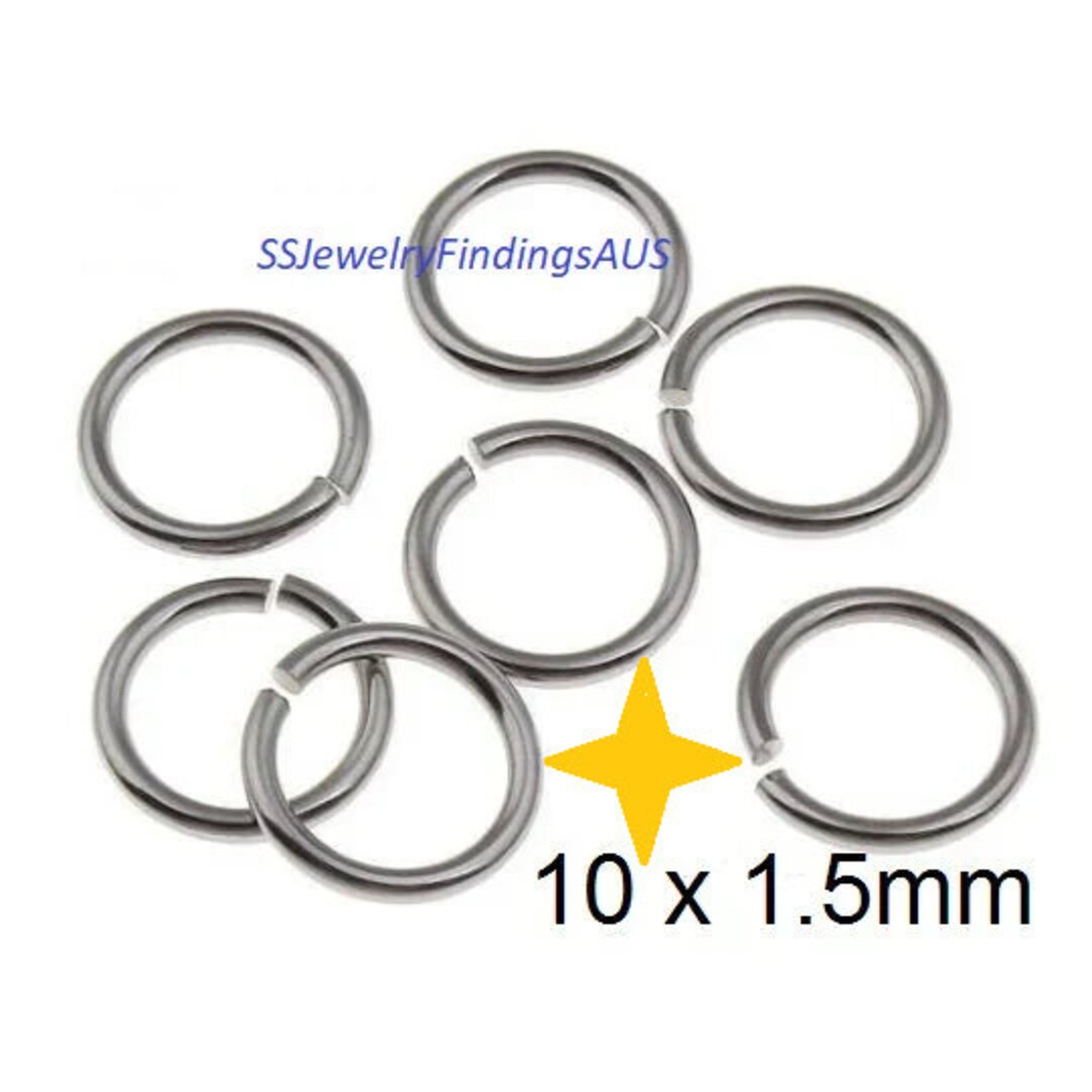 50 Pieces 10x1.5mm Stainless Steel Jump Rings Hypoallergenic Etsy