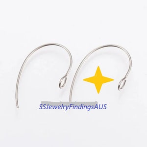 7 Pairs Stainless Steel Curved Marquise Earring Hooks - Ear Wires - Hypoallergenic Tarnish Resistant