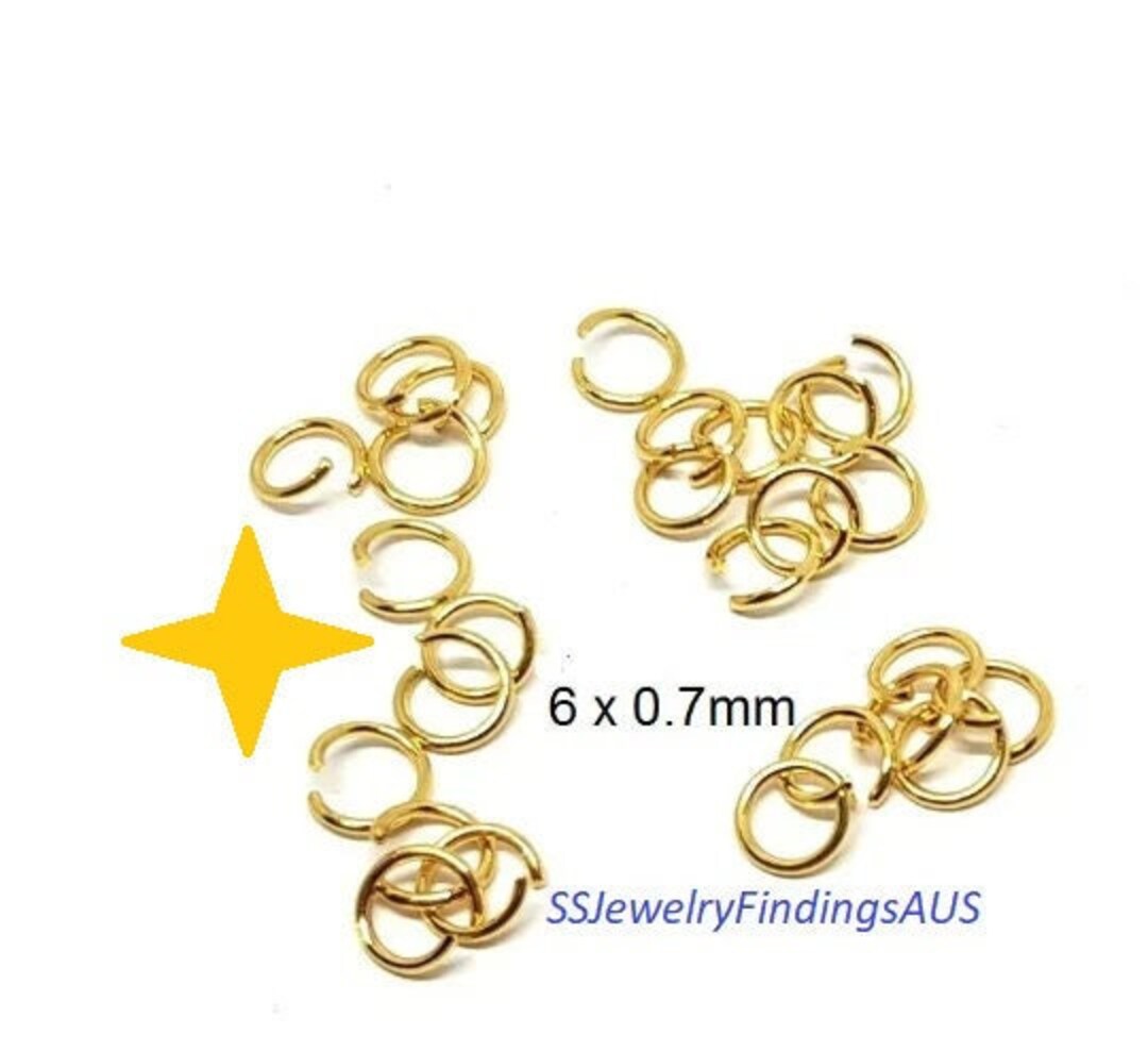 100 Pieces Stainless Steel Jump Rings Gold Plated 6mm Etsy