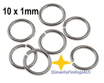 125+ Pieces 10mm Stainless Steel Jump rings Hypoallergenic Tarnish Resistant