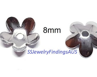 25 pieces 8x2mm Stainless Steel Star Bead Cap Hypoallergenic Tarnish Resistant