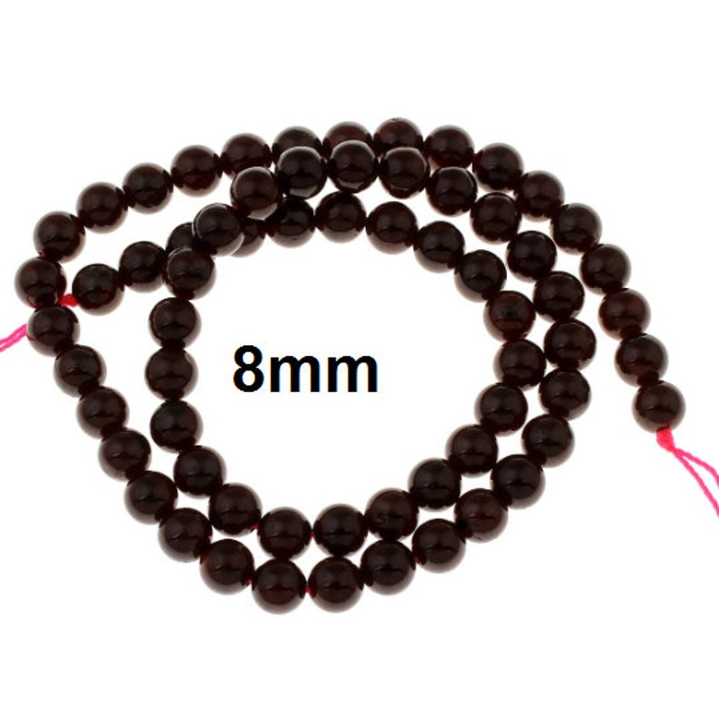 6 Pieces 8mm Deep Red Garnet Beads AA Quality