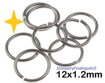 125+ Pieces 12mm Stainless Steel Jump Rings Hypoallergenic Tarnish Resistant