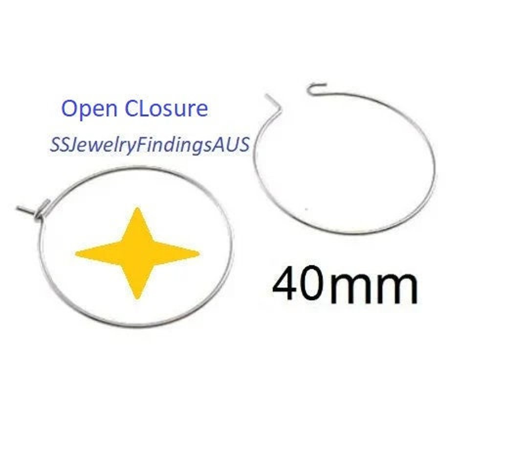 15 Pairs 40mm Stainless Steel Wire Hoop Earring 22 Gauge Etsy