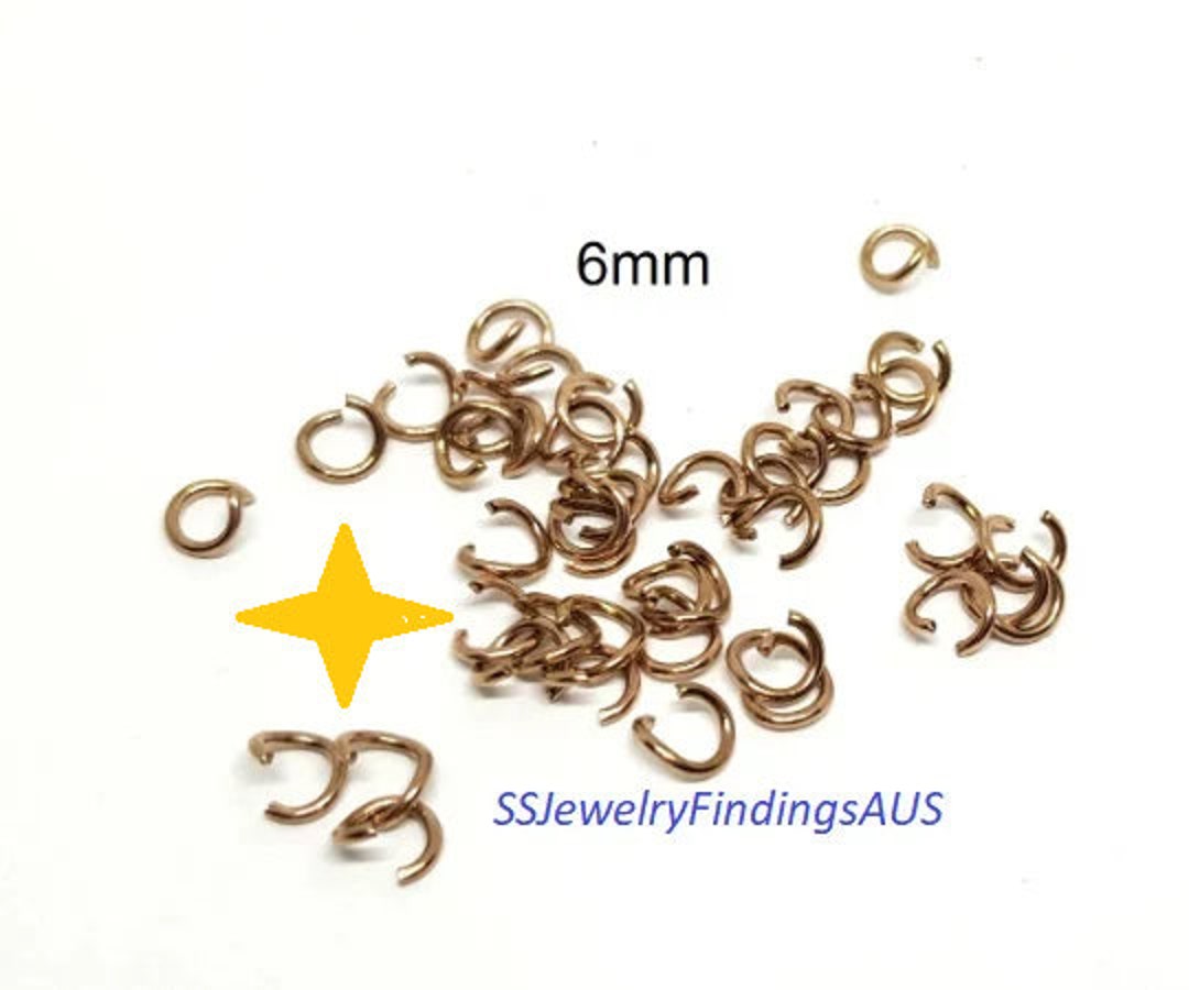 100 Pieces Stainless Steel Jump Rings Rose Gold Plated 6mm Etsy