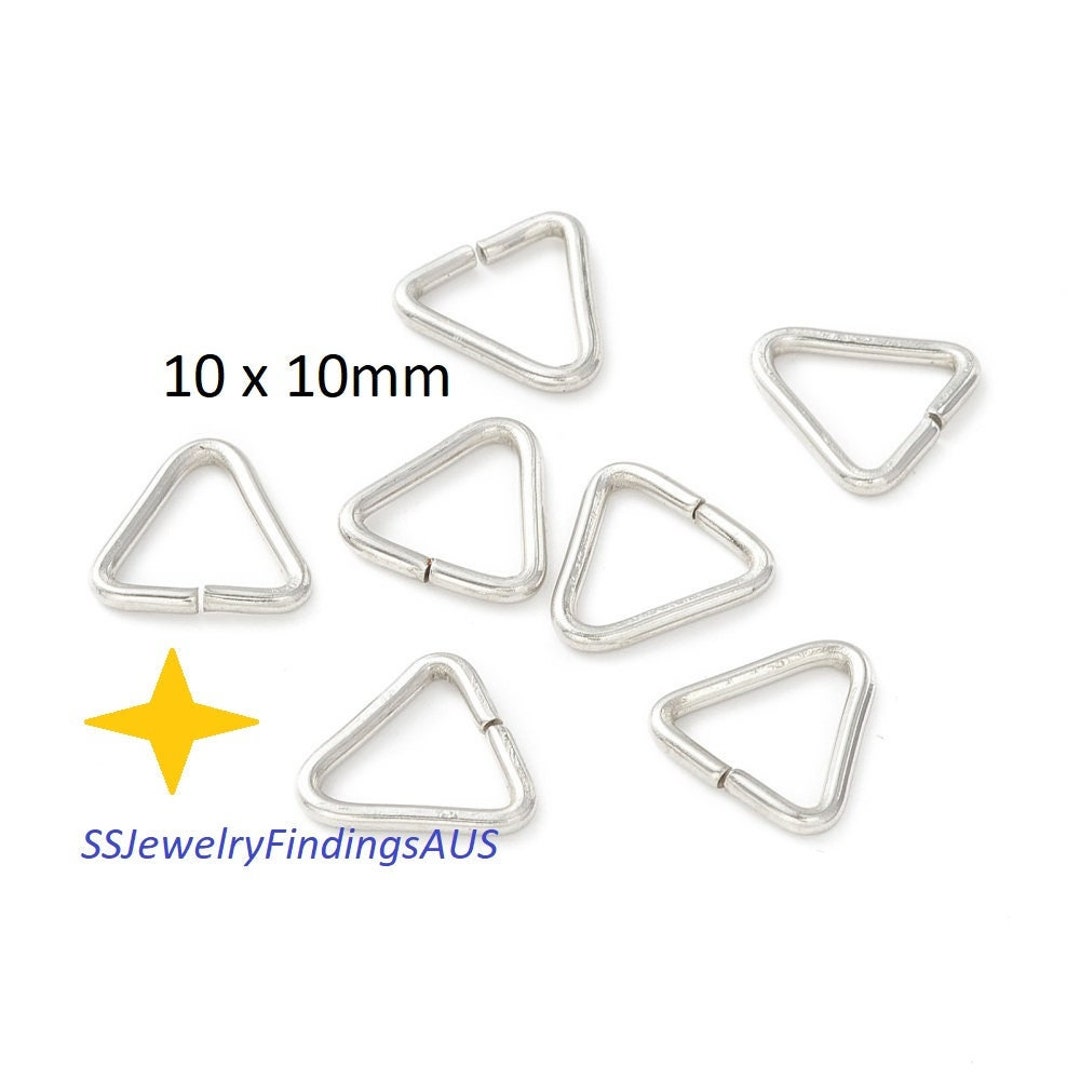50 Pieces Stainless Steel 10x10mm Triangle Link Jump Rings ...
