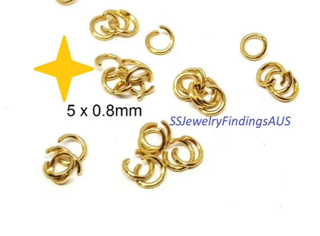 100 Pieces Stainless Steel Gold Plated Jump Rings 5mm Etsy