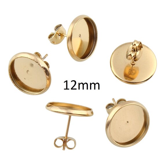 Silver Tone 1J-209 5 12mm Vintage Style Cabochon Base Setting