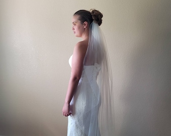 72 In/medium Volume One Tier Cascade Satin Cord Veil |RTS - Etsy display picture 3