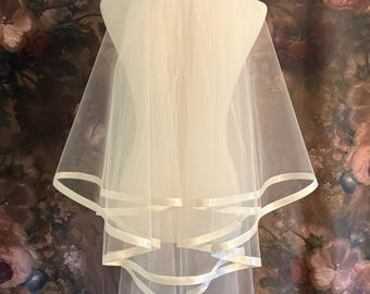 Circle Veil With 5/8 inch Satin Trim