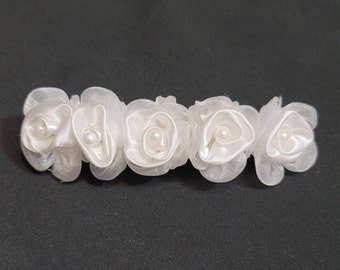 White or Ivory Floral Hair Barrette | Flower Hair Barrette | Special Occasion Hair Barrette