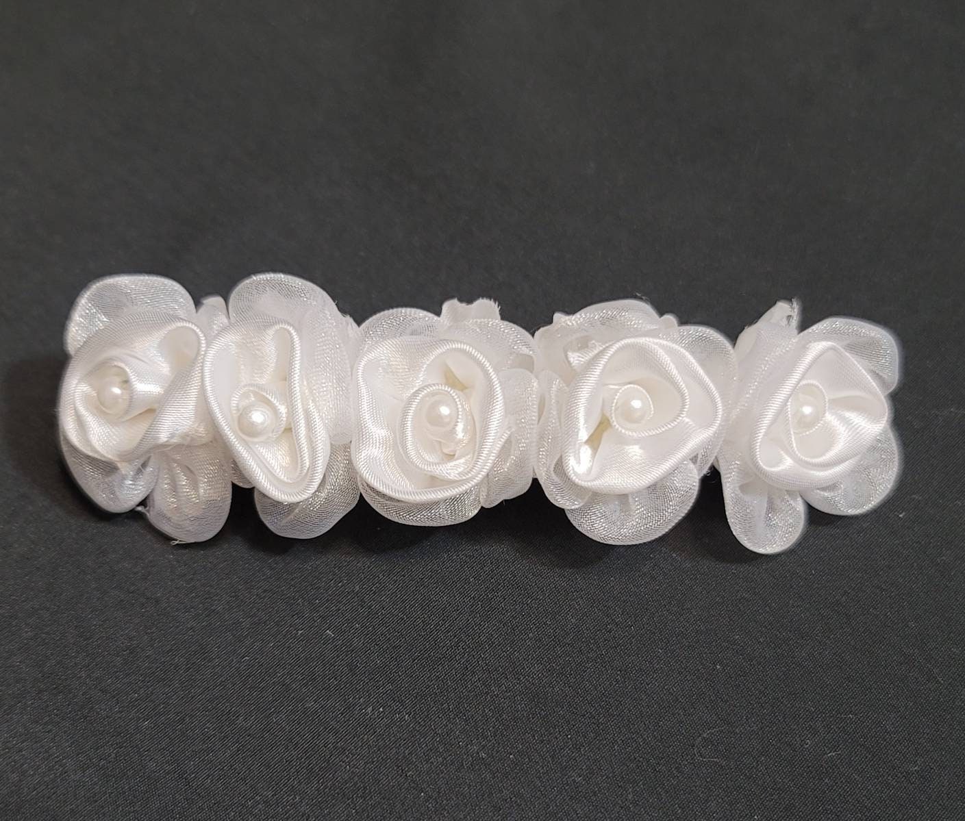White or Ivory Floral Hair Barrette | Flower Hair Barrette | Special Occasion Hair Barrette