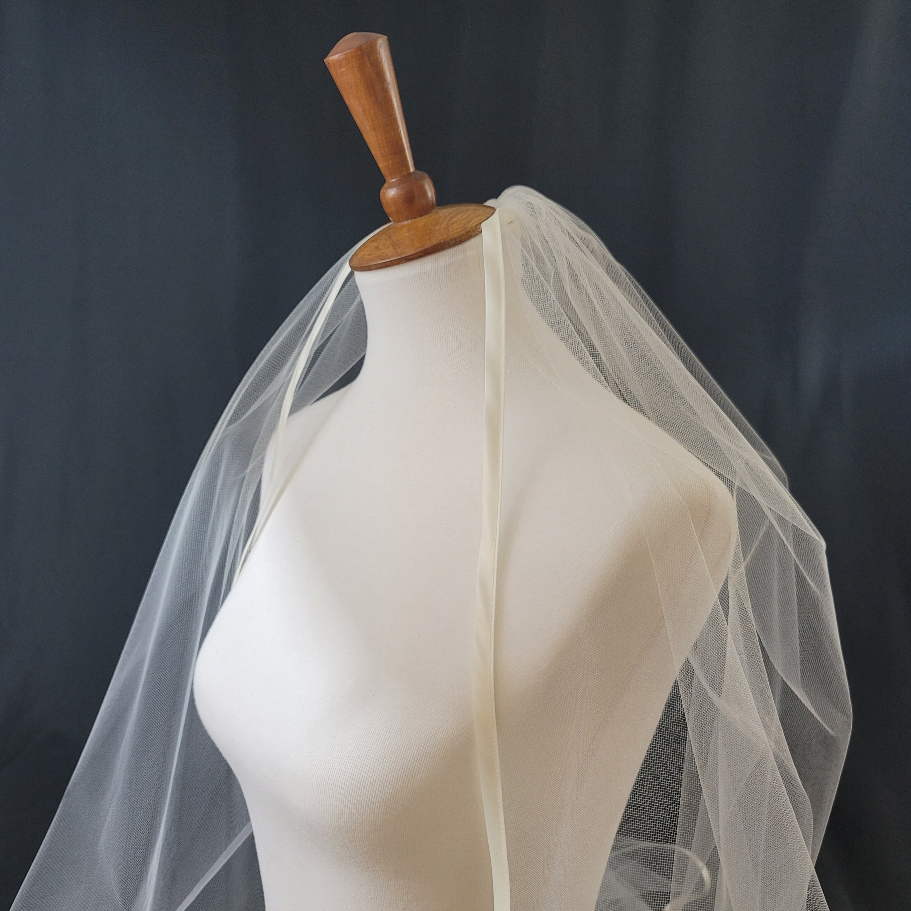 Medium Volume One Tier Satin Bias Trim Veil - Etsy