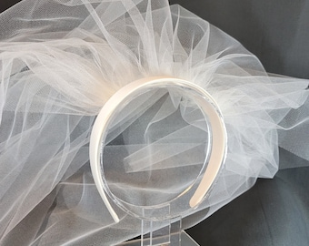 Satin Headband Veil | Wedding Veil | Communion Veil | Bachelorette Veil