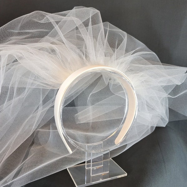 Satin Headband Veil | Wedding Veil | Communion Veil | Bachelorette Veil