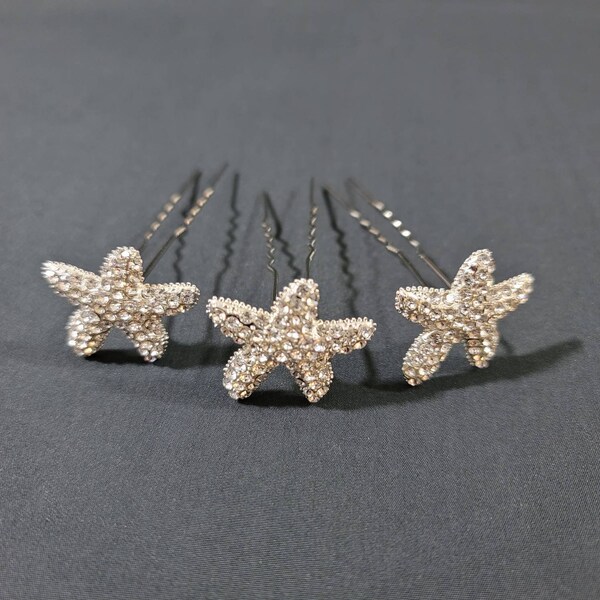 Starfish Bridal Hairpins | Hair Pins Picks | Special Occasion | Prom | Bridesmaid | Mother of the Bride or Groom | Hair Jewelry | RTS