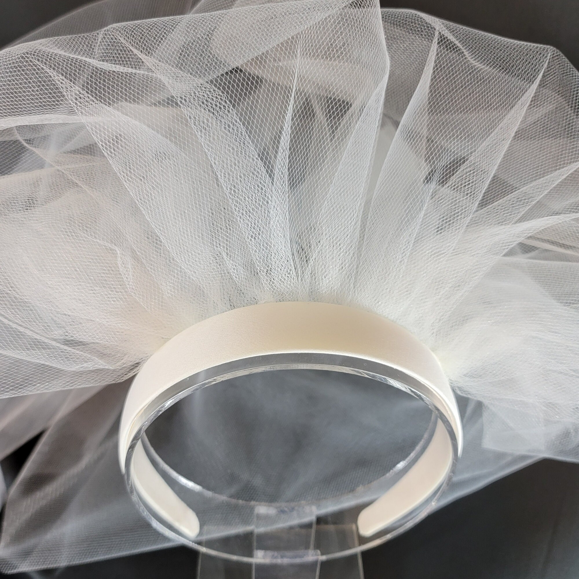Satin Headband Veil Wedding Veil Communion Veil Etsy
