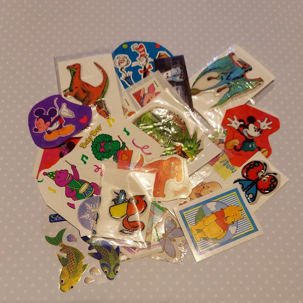 Vintage 1980s and 1990s sticker lot of 30+ stickers