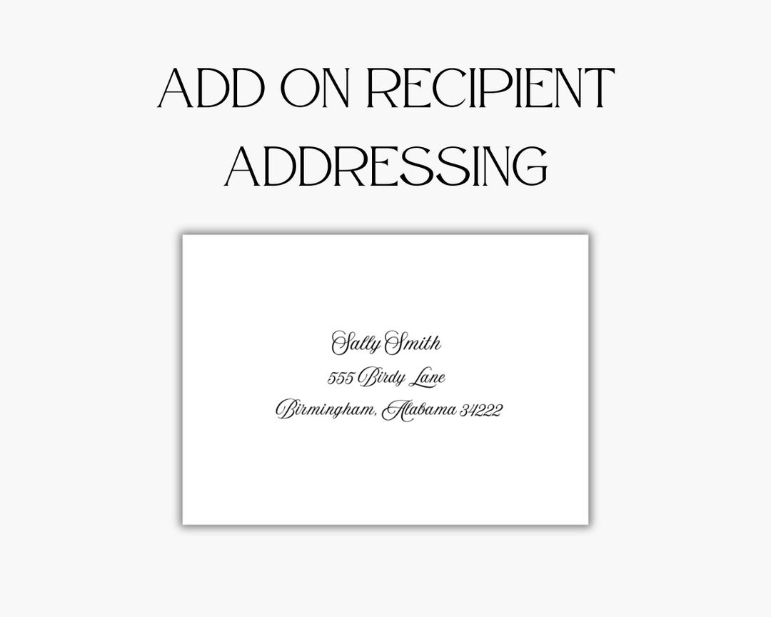 ADD ON Recipient Address Printing - Etsy