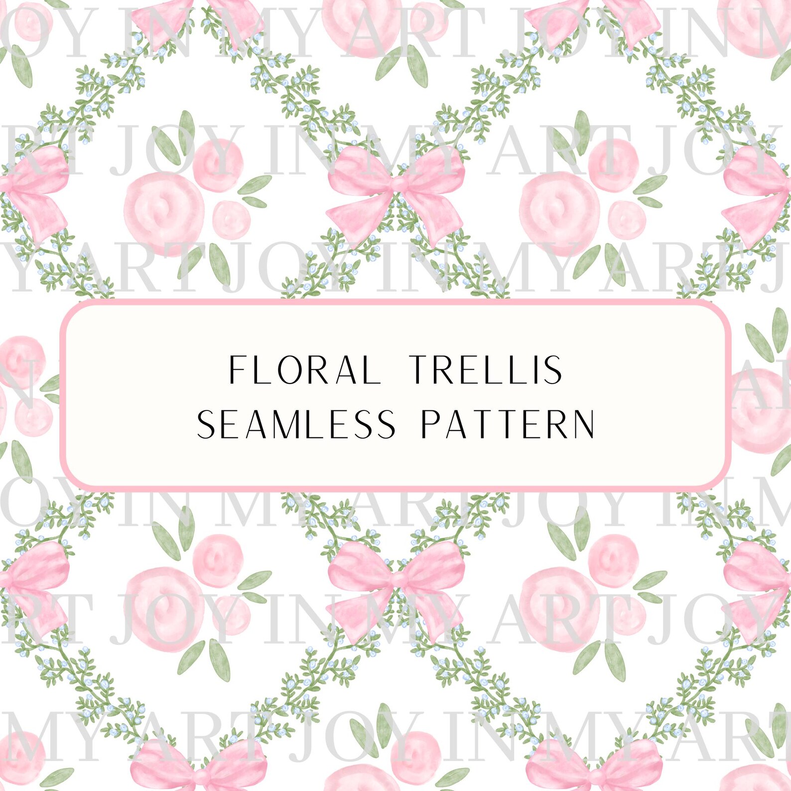 Floral Bows Seamless Pattern, 90's Cottage Style, Grand Millennial ...
