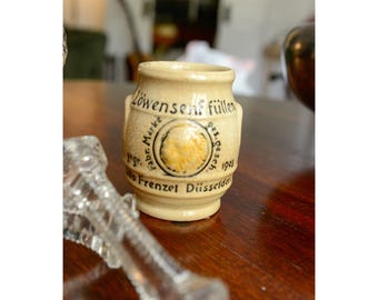 Vintage Lowensenf Otto Frenzel Düsseldorf 1903 1953 Made in Germany Mustard Jar