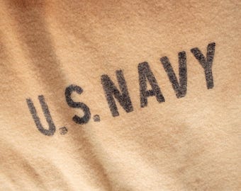 US navy ブランケット　ヴィンテージ　オリジナル　1940s 1940s】アメリカ海軍 ウール ブランケット 《U.S. Navy USN 実物