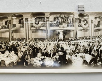 Rare Original Panoramic Photo — DAR 60th Continental Congress New York Luncheon, Mayflower Hotel, Washington D.C., April 1951 — 36" x 11"