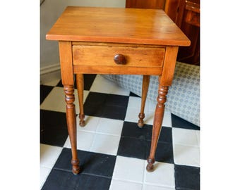 Antique American Sheraton Maple One Drawer Stand c. Mid 19th Century