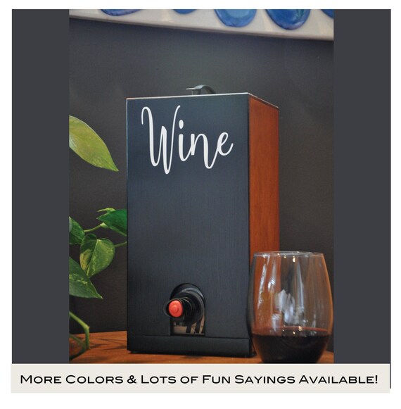 Box Wine Cover and Dispenser With Chalkboard Front and Wine Etsy