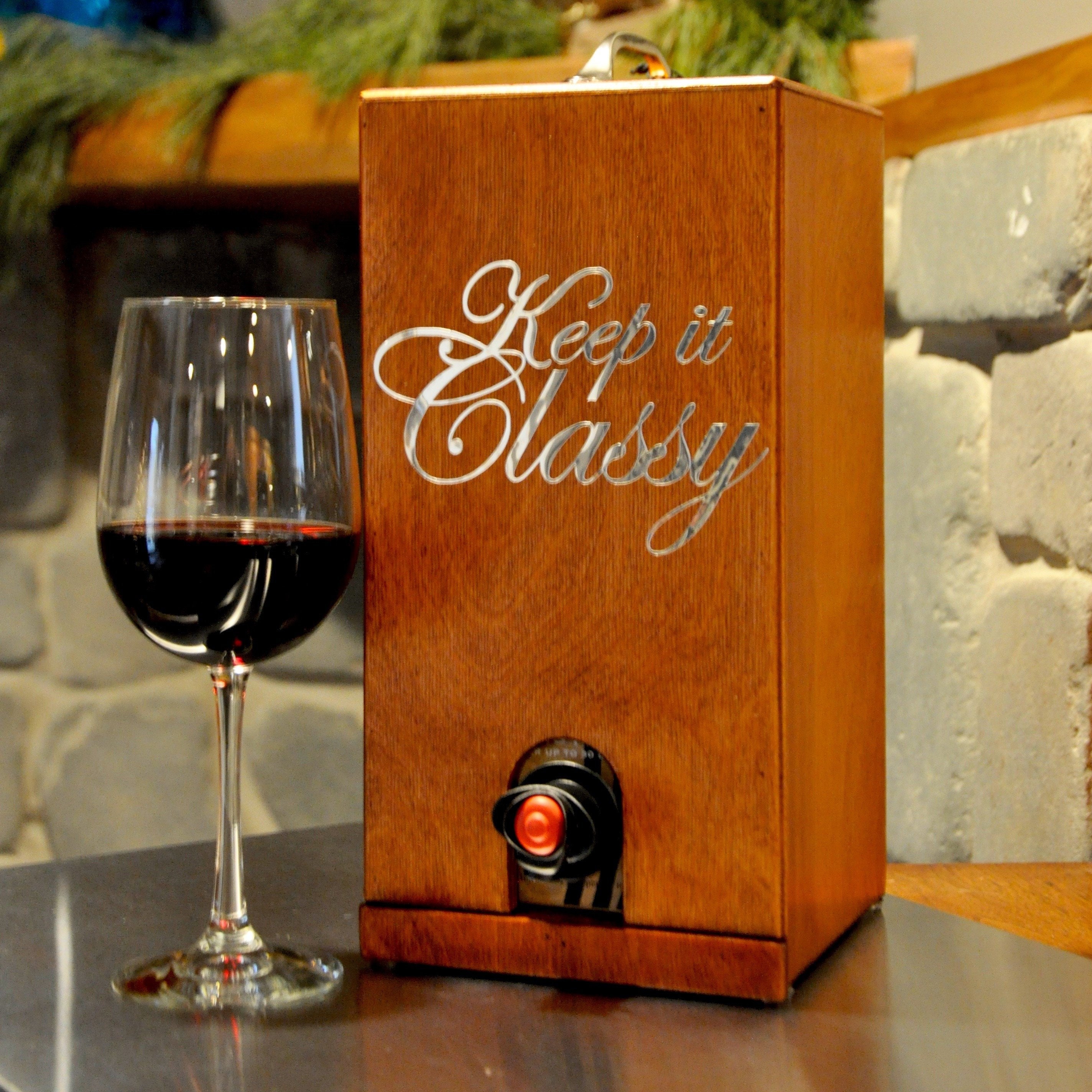 Box Wine Cover and Dispenser With keep It Classy Etsy