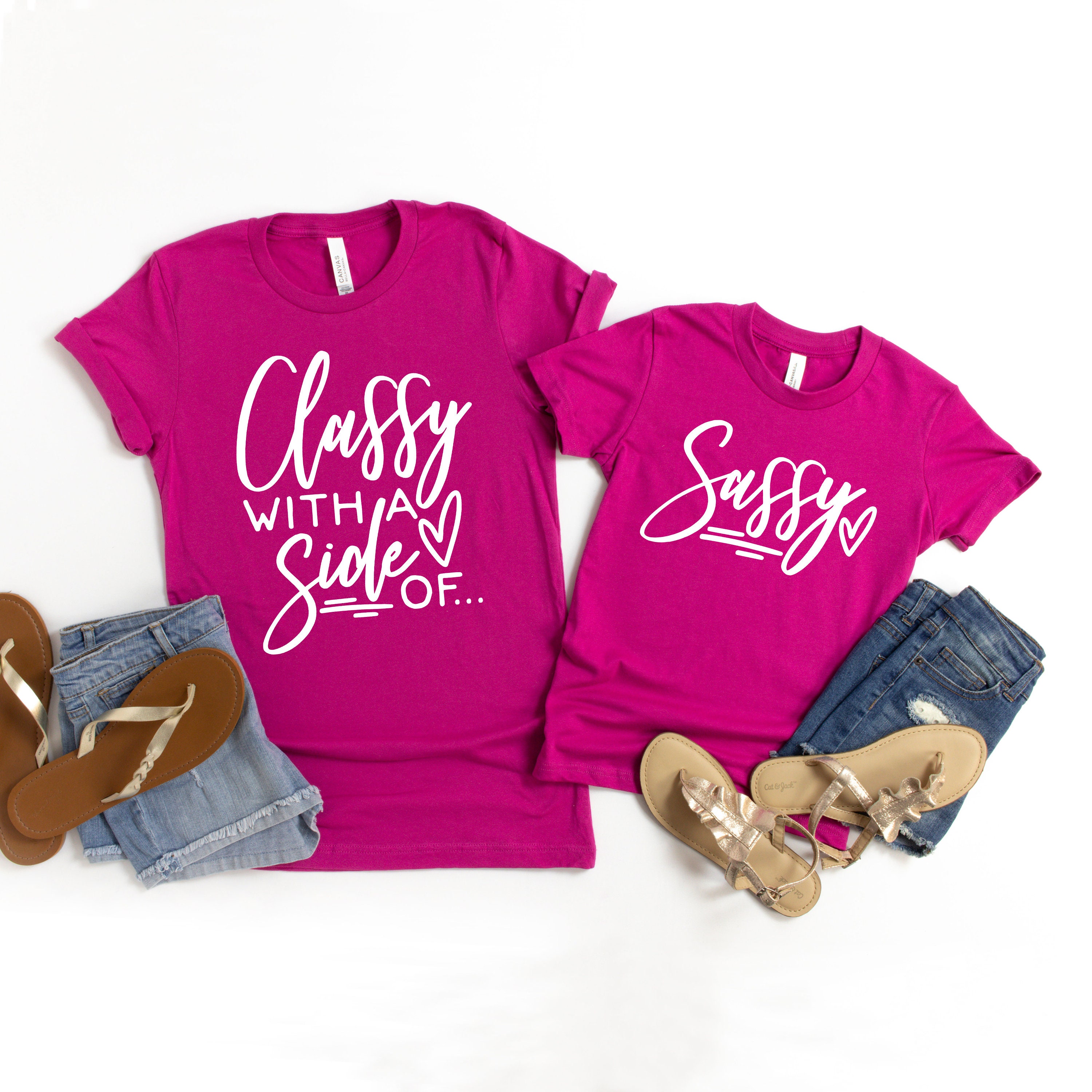 2 File Classy With A Side Of Sassy Funny Mom and Daughter Png Sassy