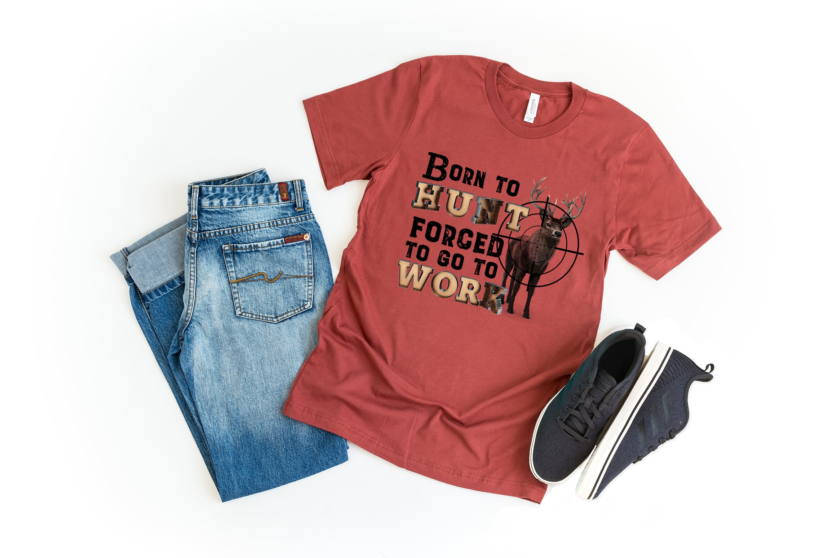 Born to Hunt Forced to Work Hunting Shirt Funny Hunting | Etsy