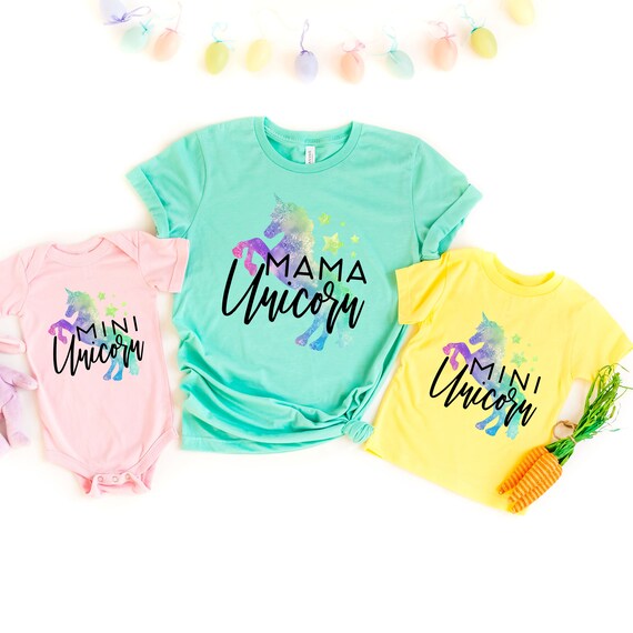 Me Shirts Mama Unicorn Mini Unicorn Mom 