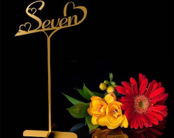 Bruiloft Tafel nummers- Gouden Tafel nummers- Nummers -Stuur uw telefoonnummer in de "OPMERKING aan de verkoper"