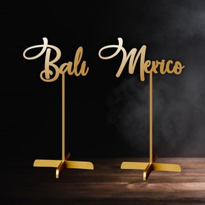 Nomi dei tavoli per matrimoni Segnali personalizzati Numeri dei tavoli Decorazioni Supporti Città Biglietti Etichette Supporti Decorazione Centrotavola tagliato al laser