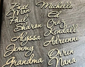 Place cards Wedding place cards Custom Laser Cut Names Place Setting Sign Dinner Party Place Card Wedding Escort Card Party Decoration