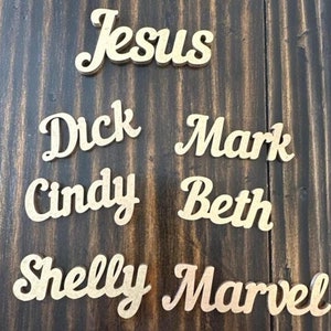 Personalized Wooden Place Cards , Name Plates For Wedding  , gold wood names , Place Cards , Place Setting , Custwedding place cards