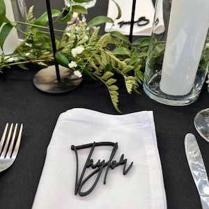 Personalized Wooden Place Cards , Name Plates For Wedding  , gold wood names , Place Cards , Place Setting , Custwedding place cards