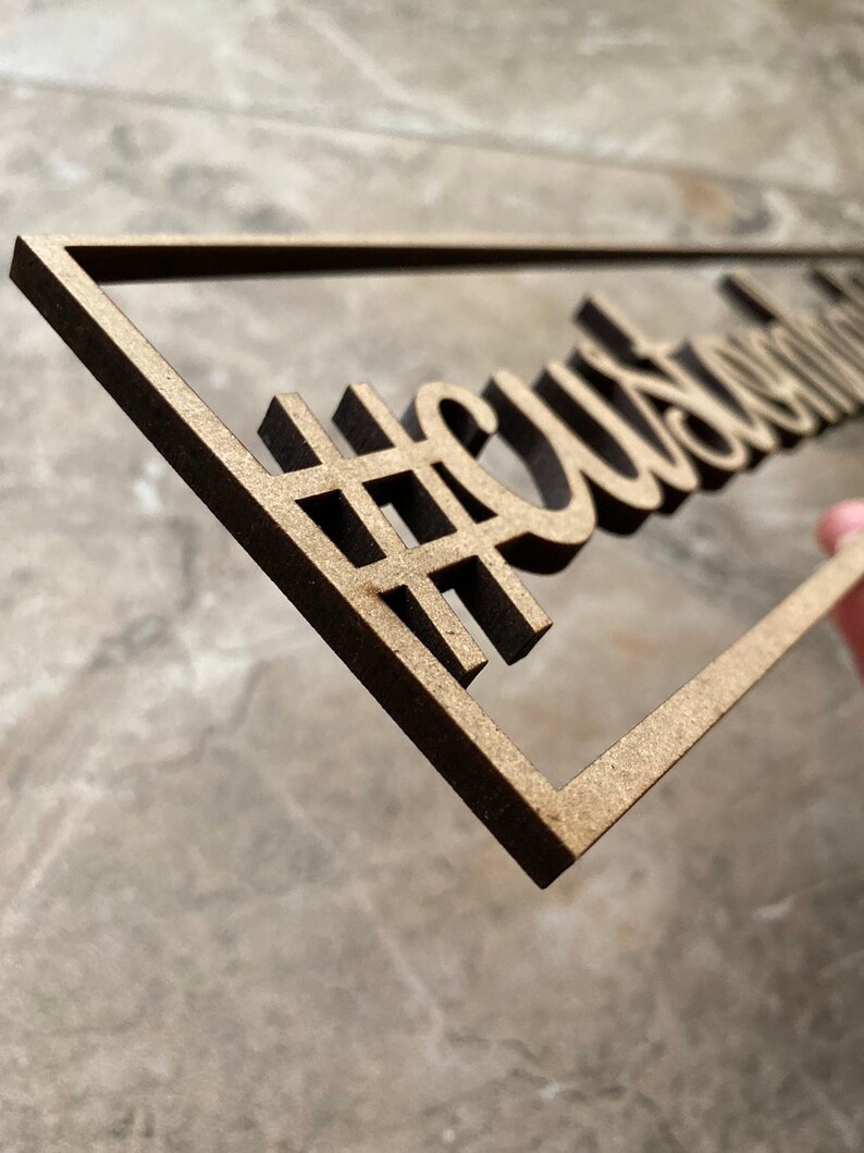 Custom Hashtag Sign Laser Cut Name Sign Personalized Hashtag Etsy
