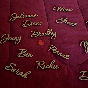 Personalized Wooden Place Cards , Name Plates For Wedding  , gold wood names , Place Cards , Place Setting , Custwedding place cards