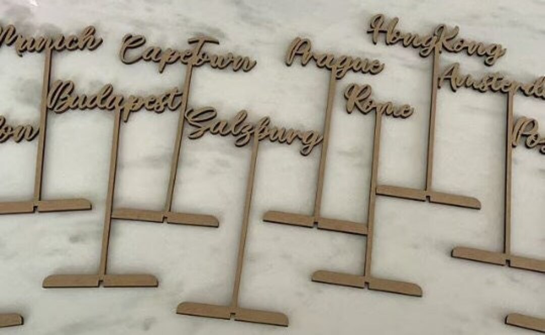 Table Citys Table Citys Signs With Base Table Decor Custom Table Names ...
