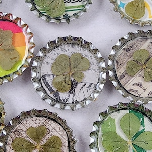 Genuine "Lucky" Four-Leaf Clover Bottlecap