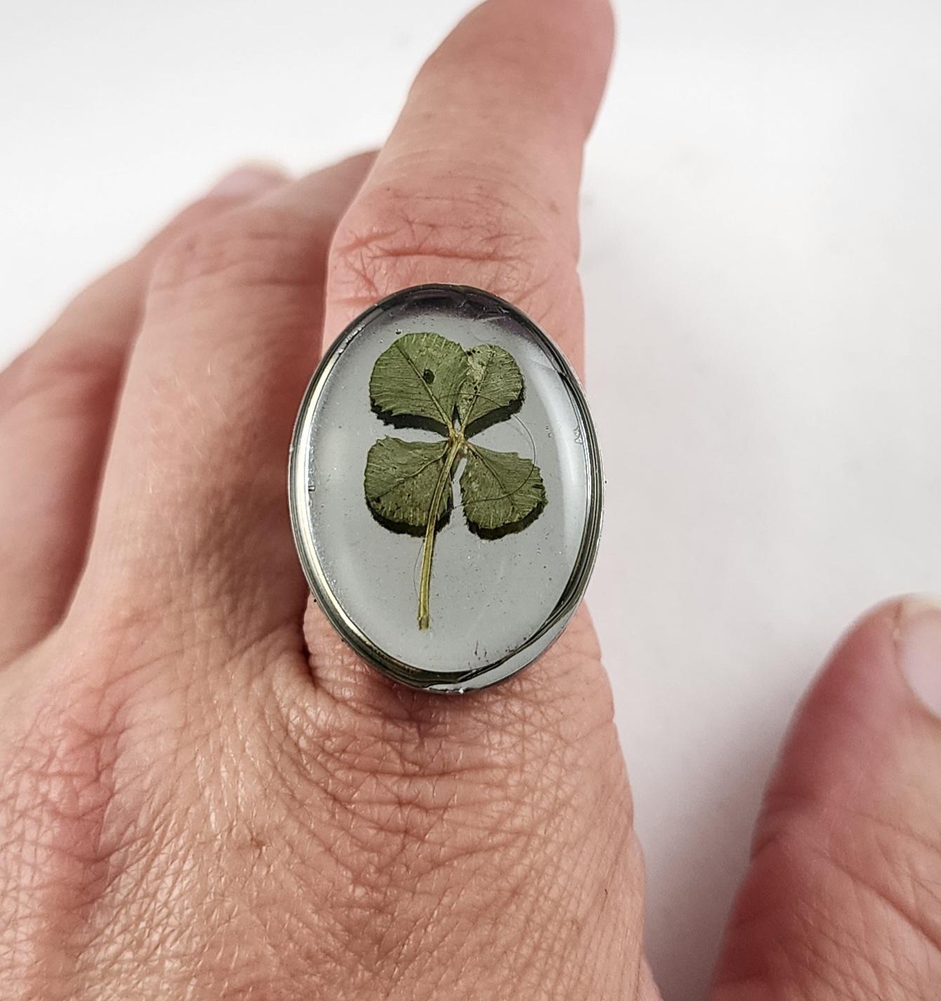Genuine Lucky Four-leaf Clover Ring - Etsy