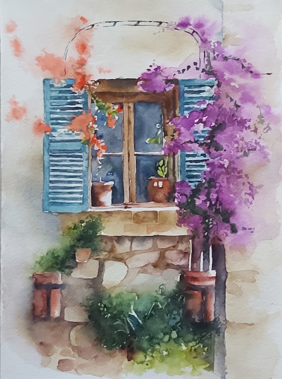 絵画 。壁掛け絵☆【そよ風が吹いてきて、窓の前の花がきれいでグラスがきれいだ】 絵画 。壁掛け絵☆【そよ風が吹いてきて、窓の前の花がきれいで