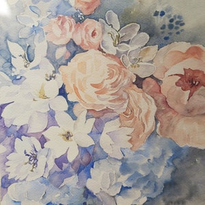 original watercolor of flowers painting of flowers flowery painting