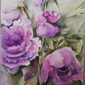 fiori peonie, acquerello peonie, dipinto peonie, quadro di peonie, composizione di fiori peonie, mazzo di peonie, acquerello originale fiori