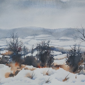 neve, inverno, stagioni, paesaggi di neve, acquerello di neve, quadro di inverno, dipinto di neve, stagione inverno, paesaggio di inverno