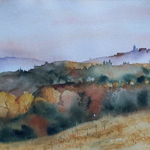 autumn, autumn landscape, autumn watercolour, autumn painting, autumn painting, autumn season, autumn art