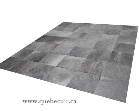 Gray Handmade Cowhide Patchwork Rug Etsy