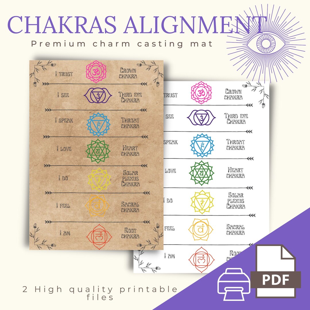 Chakras Charm Casting Mat for Runes, Charms, Bones, Crystals ...